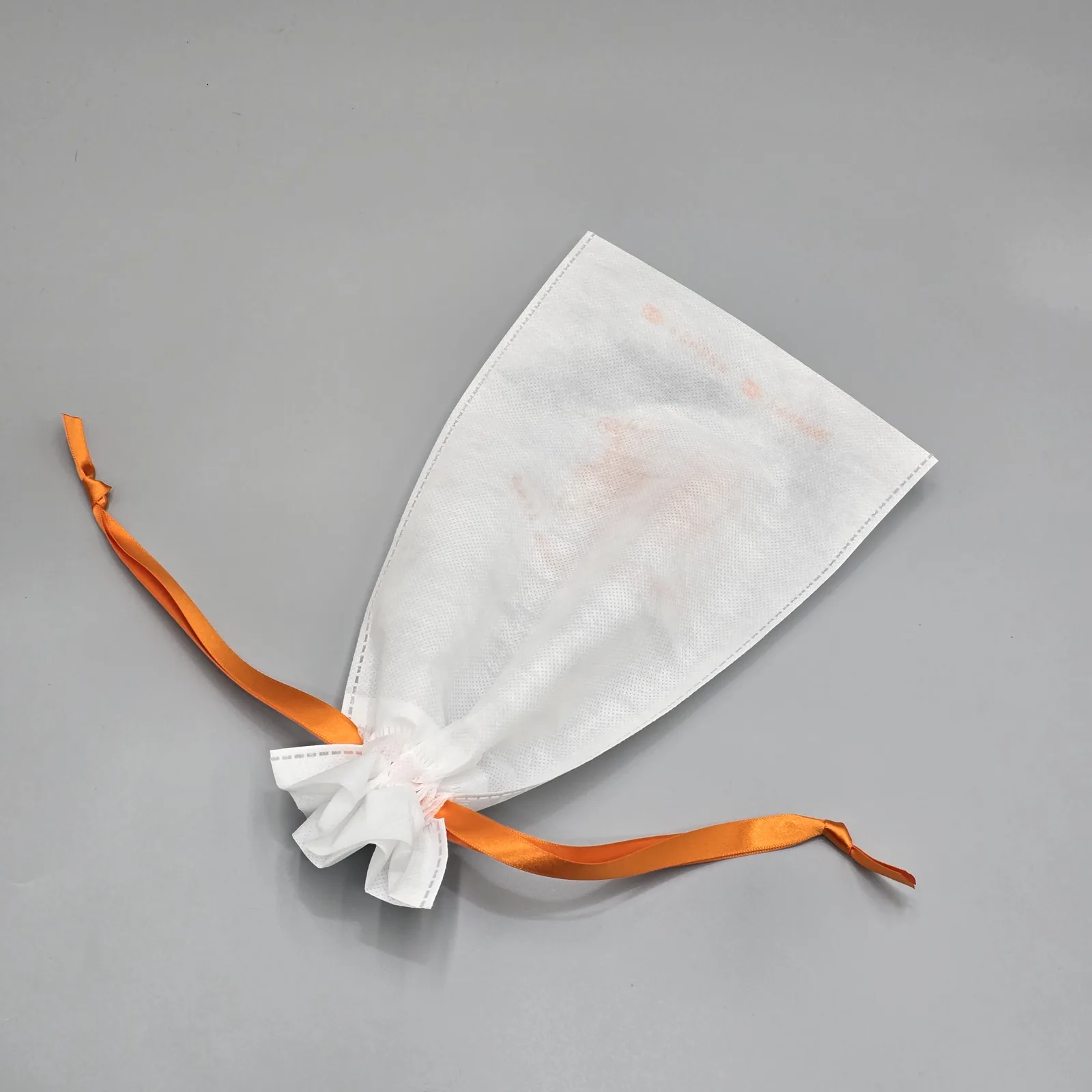 오렌지 리본 부직포 조리개 파우치 부직포 제품 제작 사례 - 정희산업